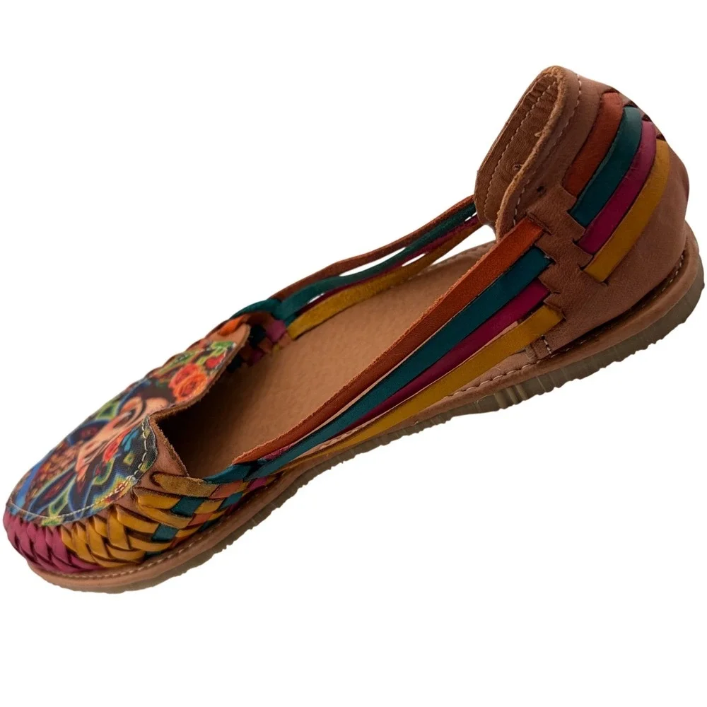 Giovanni D'Navarro Frida Kahlo Huarache Sandals 7 Multi Color Boho
